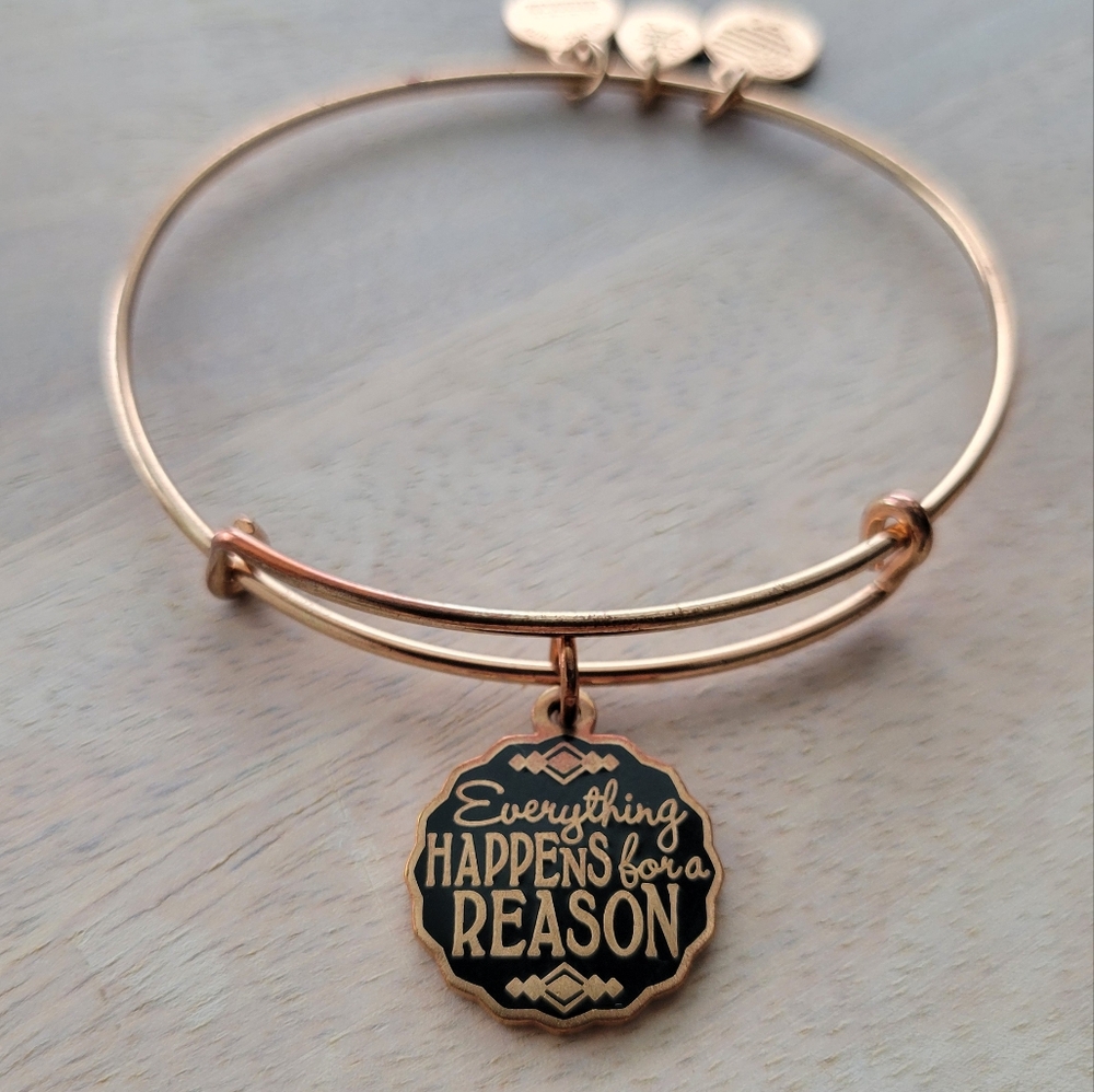 Rose Gold and Black Alex and Ani Bangle